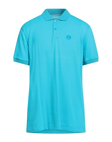 PEOPLE OF SHIBUYA Polo shirt Azure 94% Cotton, 6% Elastane