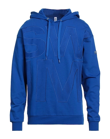 MOSCHINO Hooded track jacket  SWIM Bright blue 100% Cotton, Elastane, Polyester