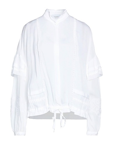 DONDUP Lace shirts & blouses White 100% Viscose, Polyamide