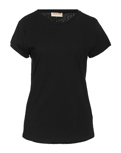 MOMONÍ Basic T-Shirt Black 70% Cotton, 30% Linen