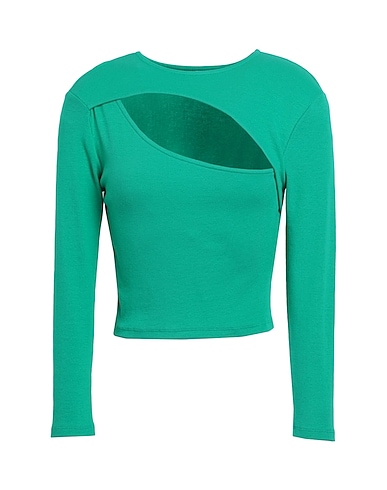 ONLY Crop top Verde 95% Cotone, 5% Elastan