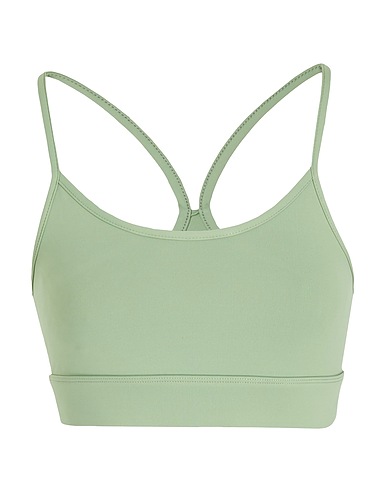8 by YOOX Crop top RECYCLED POLY BRA Verde salvia 80% Poliestere riciclato, 20% Elastan