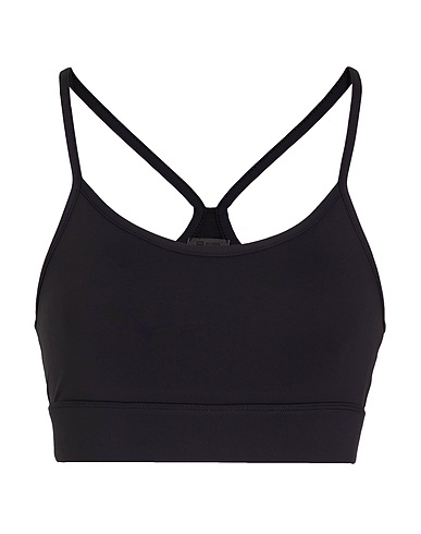 8 by YOOX Crop top RECYCLED POLY BRA Black 80% Recycled polyester, 20% Elastane