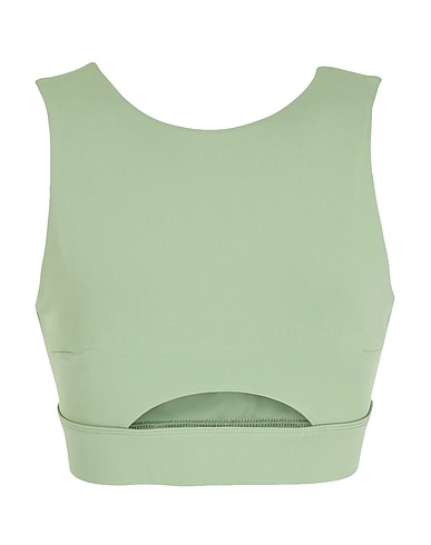 8 by YOOX Cropped Top RECYCLED POLY CROP TOP Salbeigrün 80% Recyceltes Polyester, 20% Elastan