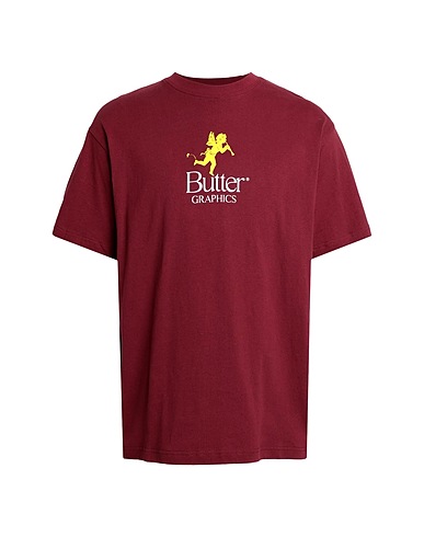 BUTTER GOODS Basic T-Shirt PIXIE LOGO TEE
 Burgundy 100% Cotton