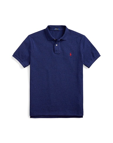 POLO RALPH LAUREN Polo shirt CUSTOM SLIM FIT MESH POLO SHIRT
 Midnight blue 100% Cotton