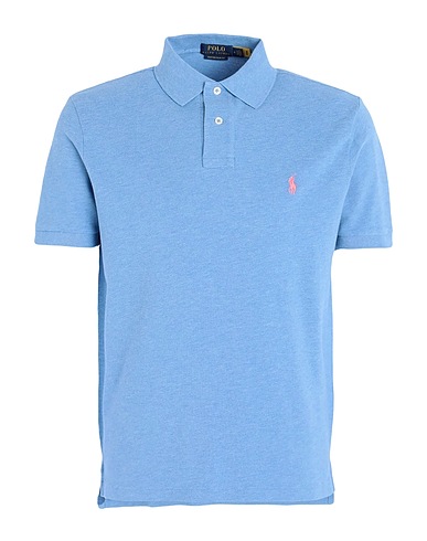POLO RALPH LAUREN Polo shirt CUSTOM SLIM FIT MESH POLO SHIRT
 Slate blue 100% Cotton