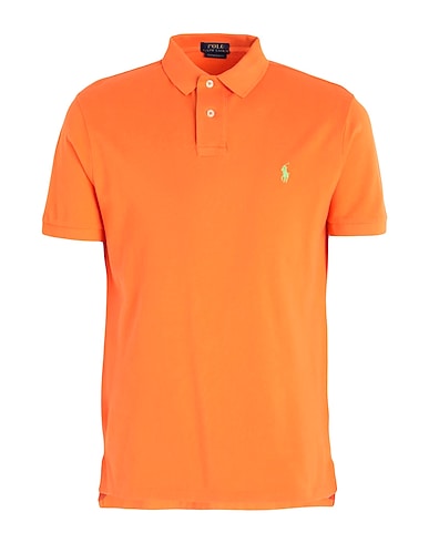 POLO RALPH LAUREN ポロシャツ CUSTOM SLIM FIT MESH POLO SHIRT
 オレンジ コットン 100%