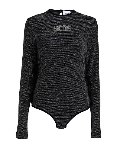 GCDS Ｔシャツ ブラック ナイロン 79% / 金属 16% / ポリウレタン 5%