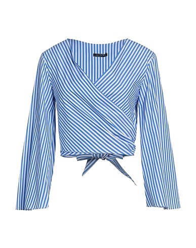 MDS STRIPES Striped shirt Azure 100% Cotton