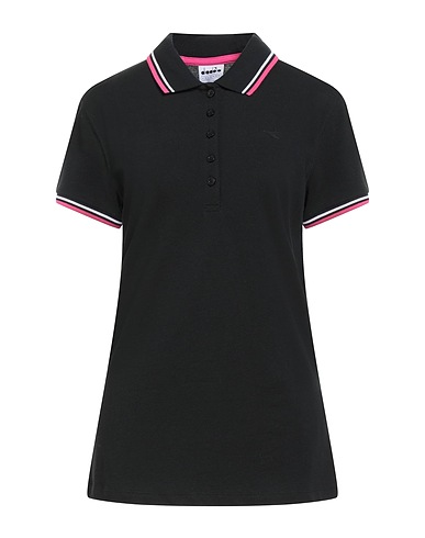 DIADORA Polo shirt Black 100% Cotton
