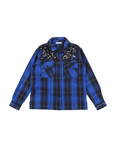 P.A.R.O.S.H. Patterned shirts & blouses Bright blue 100% Cotton, PVC - Polyvinyl chloride