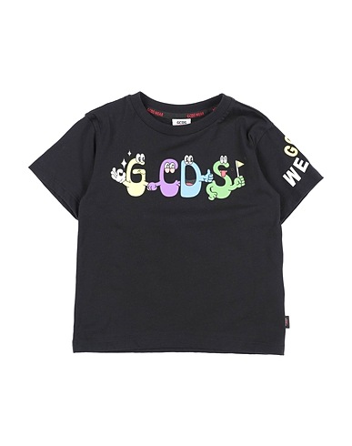 GCDS MINI T-shirt Nero 100% Cotone, Elastan