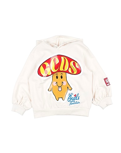 GCDS MINI Hooded sweatshirt Ivory 95% Cotton, 5% Elastane, Polyester