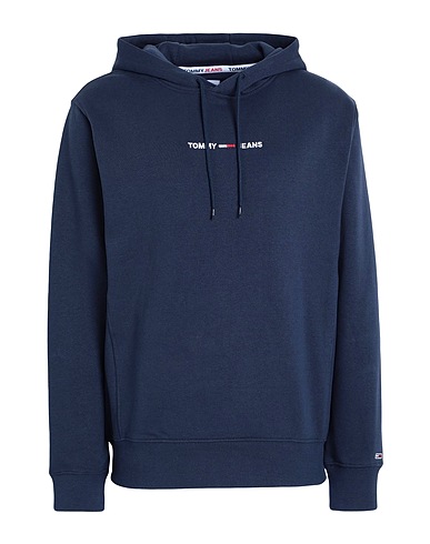 TOMMY JEANS Hooded track jacket  Midnight blue 60% Cotton, 40% Polyester