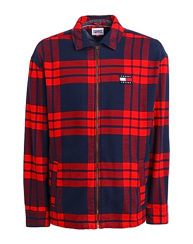 TOMMY JEANS Kariertes Hemd Rot 100% Organische Baumwolle
