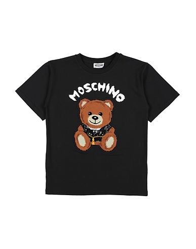 MOSCHINO TEEN T-shirt Black 95% Cotton, 5% Elastane, Polyester