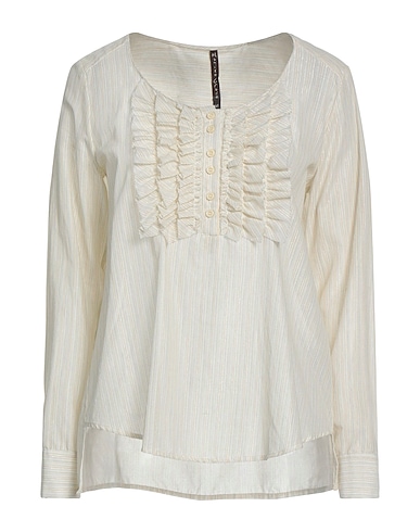 MANILA GRACE Top Beige 96% Cotton, 2% Polyester, 2% Polyamide