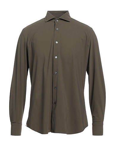 BAGUTTA Solid colour shirt Military green 72% Polyamide, 28% Elastane