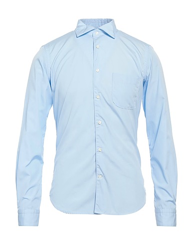 BORSA Camicia tinta unita Blu chiaro 100% Cotone