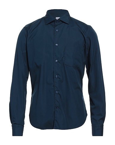 BORSA Camicia tinta unita Blu notte 100% Cotone