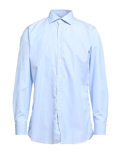 DUNHILL Solid colour shirt Sky blue 100% Cotton
