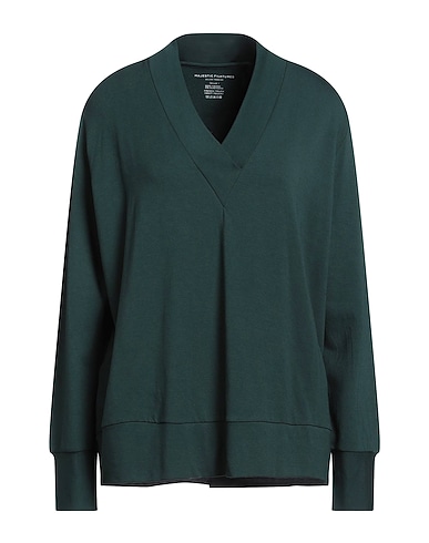 MAJESTIC FILATURES Sudadera Verde oscuro 96% Viscosa, 4% Elastán