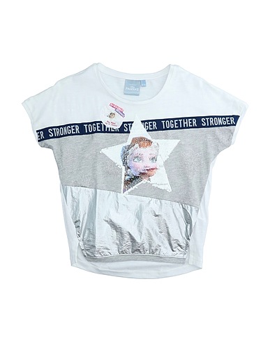 DESIGUAL T-shirt Bianco 85% Cotone, 14% Poliestere, 1% Fibra di metallo