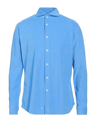 CALIBAN 820 Solid colour shirt Azure 100% Cotton