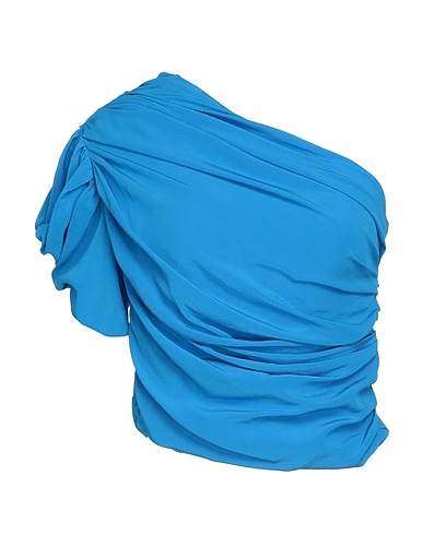ROCHAS One-shoulder top Azure 100% Silk