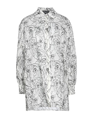 ROCHAS Patterned shirts & blouses White 68% Cotton, 32% Silk