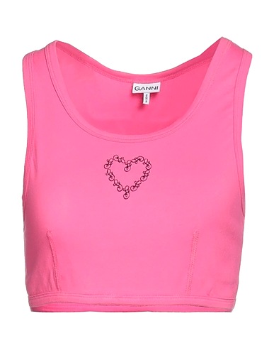 GANNI Crop top Rosa 95% Cotone organico, 5% Elastan