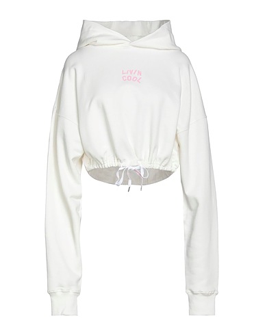 LIVINCOOL Hooded track jacket  White 100% Cotton