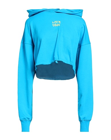 LIVINCOOL Hooded track jacket  Azure 100% Cotton
