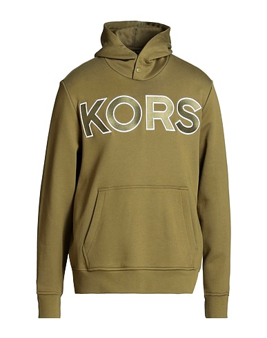 MICHAEL KORS MENS Hooded track jacket  Military green 100% Cotton
