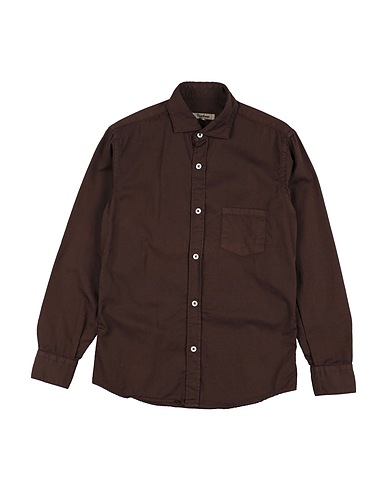 NUPKEET Solid colour shirt Dark brown 100% Cotton