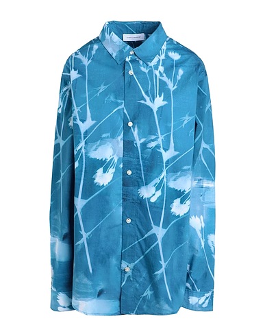 NINETY PERCENT Camicie e bluse a fiori CYANOTYPE BRUSHSTROKE PRINT
 Blu 100% Cotone organico