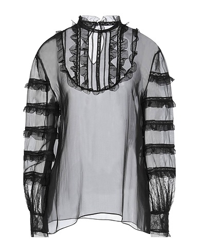 VALENTINO GARAVANI Silk top Black 100% Silk, Polyamide, Viscose, Cotton
