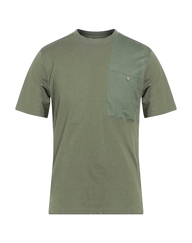 SSEINSE T-shirt Verde militare 100% Cotone, Lino