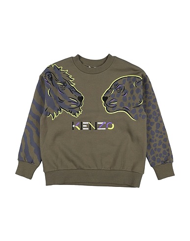 KENZO KIDS Sweatshirt Military green 75% Cotton, 25% Polyester, Elastane