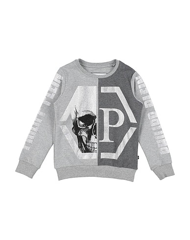 PHILIPP PLEIN Sweatshirt Light grey 75% Cotton, 20% Polyester, 5% Elastane
