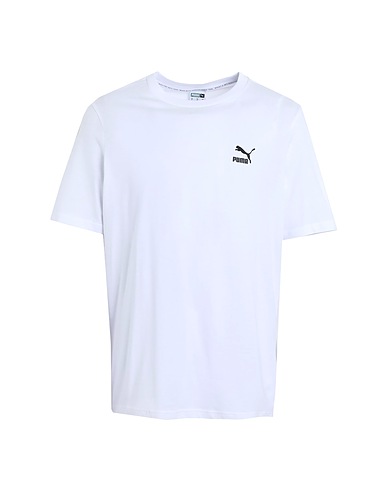 PUMA Basic T-shirt Classics Small Logo Tee
 White 100% Cotton