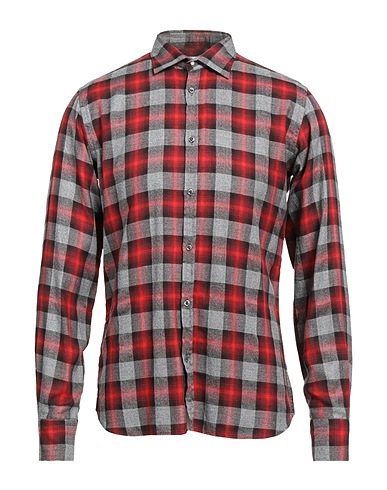 AGLINI Checked shirt Lead 60% Cotton, 40% Modal