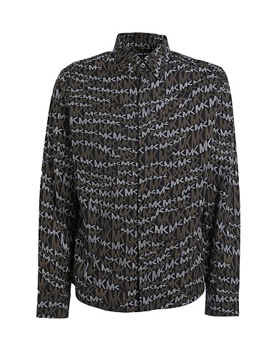 MICHAEL KORS MENS Patterned shirt Black 50% Cotton, 50% Tencel™