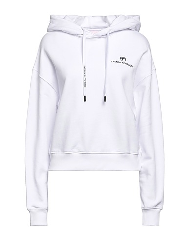 CHIARA FERRAGNI Hooded track jacket  White 100% Cotton