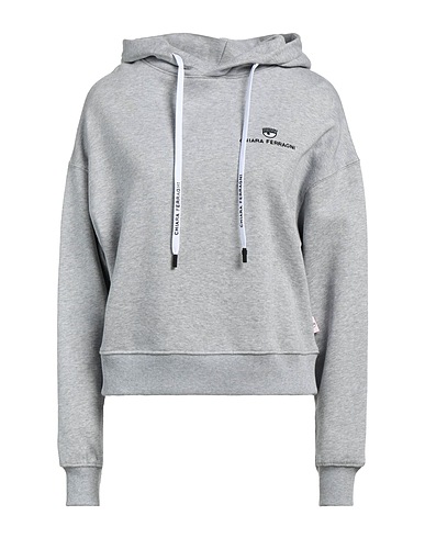 CHIARA FERRAGNI Hooded sweatshirt Light grey 100% Cotton