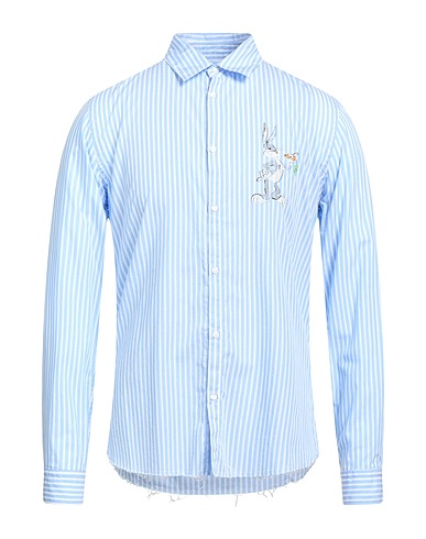 FRONT STREET 8 Gestreiftes Hemd Himmelblau 100% Baumwolle