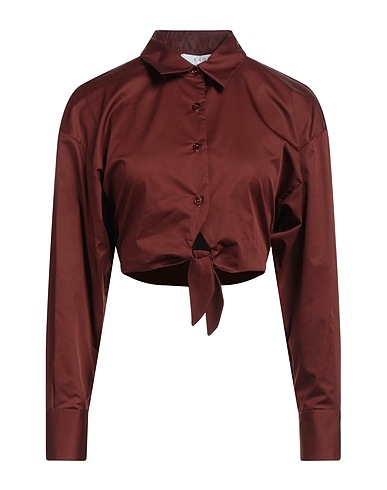 KAOS Solid colour shirts & blouses Burgundy 100% Cotton