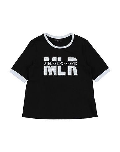 MAISON LES ROUCHES T-shirt Noir 94% Coton, 6% Élasthanne