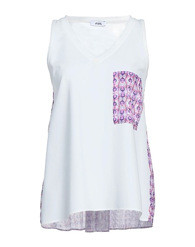JIJIL Top White 74% Polyester, 26% Metallic Polyester, Viscose, Elastane